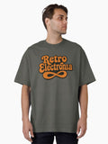 Retro Electronia Vintage Synthwave Music Design Oversized T-Shirt | Premium Unisex T-Shirt, Trending Graphic Tee