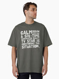 Calm down everyone Funny anti trump design Oversized T Shirt T Shirt Premium Print Modern Aesthetic