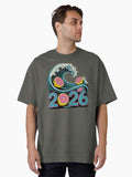 Surreal 2026 New Year Wave Graphic Grapefruit Oversized T Shirt T Shirt Comfort Fit New Year Trend