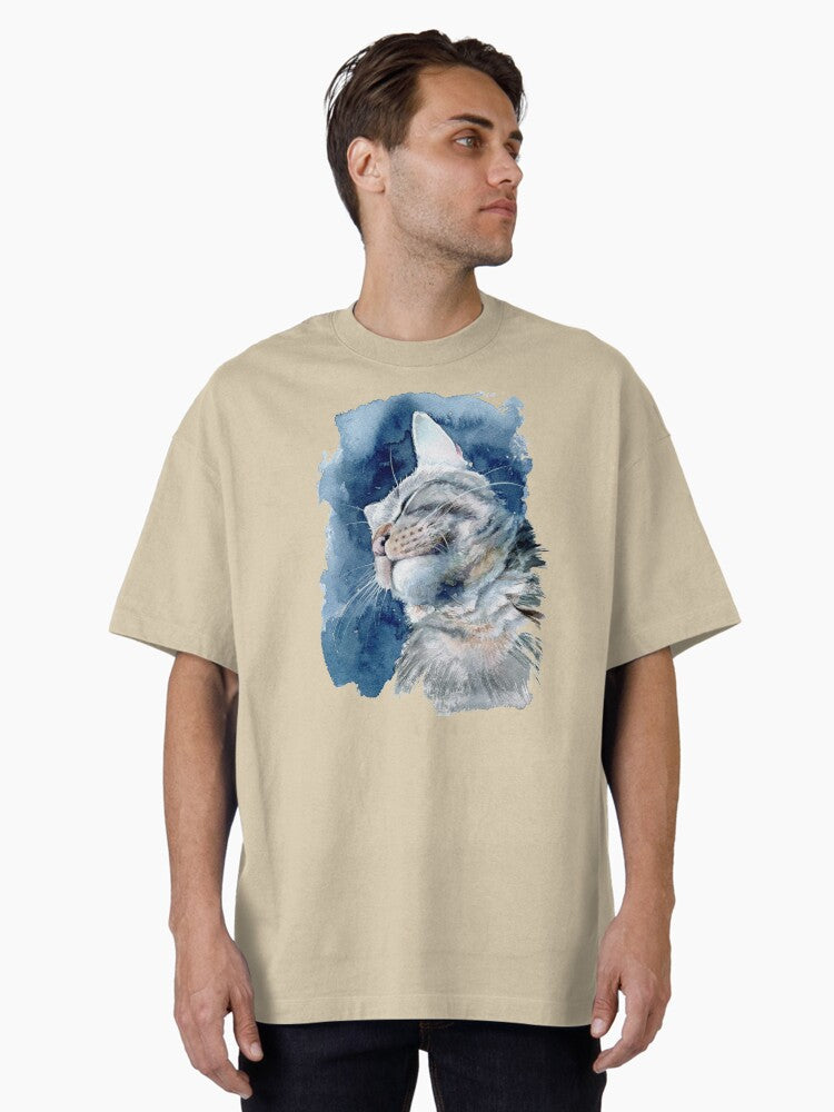 Tabby Cat in Bliss Oversized Shirt T Shirt Gift Ready
