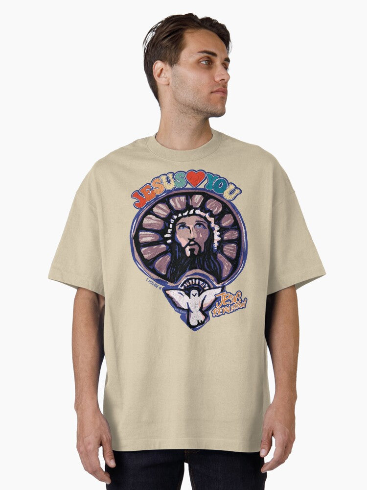 Jesus Revolution Jesus Loves You Oversized Shirt T Shirt Gift Ready