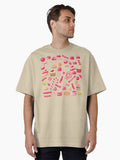 Candy Pattern Sweet Desserts Chocolate Candies Oversized T Shirt T Shirt Premium Print