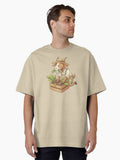 Cute Gardener Goat Wearing Overalls And Straw Hat Eating Greens