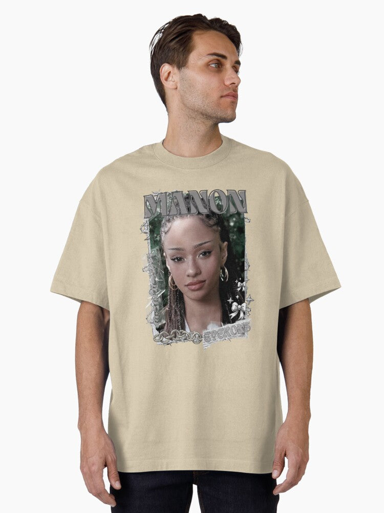 KATEYE Manon Kpop Y2K Group Black and White Collage Design Oversized T-Shirt