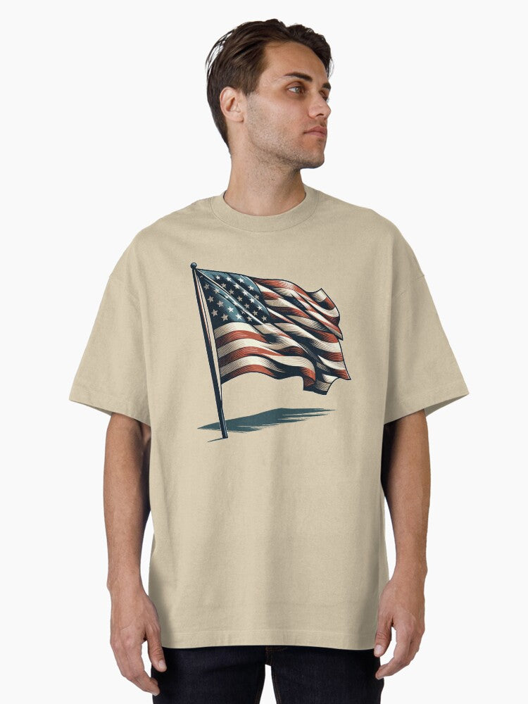 American Spirit Oversized Shirt T Shirt Minimal Style