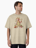Gardener Goat in Overalls, Funny Farm Animal Eating Plants