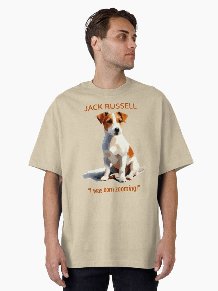 Jack Russell I Was Born Zooming Oversized T Shirt T Shirt Trending US Best Seller Look