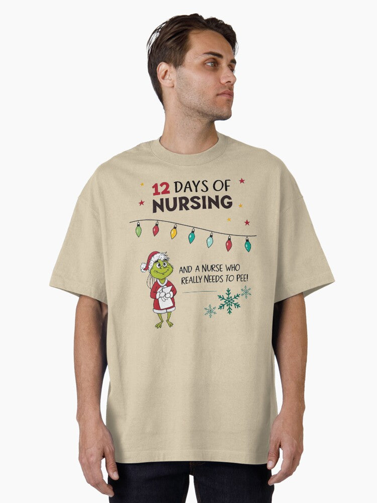 Funny Christmas nurse Merry Grinchmas nursing Christmas gift for a nurse Grinch nurse cute Christmas nurse Oversized T S