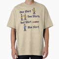 Red Shirt, Blue Shirt Oversized T-Shirt for Sale by kg07