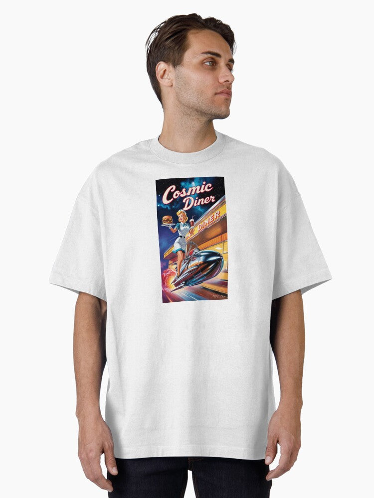 Cosmic Diner Oversized T-Shirt | Premium Unisex T-Shirt, Trending Graphic Tee