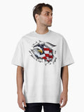 American Bald Eagle Sticker Oversized Shirt T Shirt Gift Ready