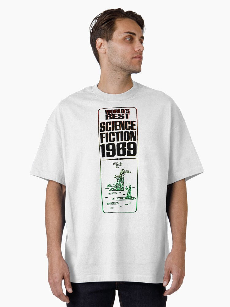 Worlds Best Science Fiction 1969 - Vintage Retro Art Oversized T-Shirt | Premium Unisex T-Shirt, Trending Graphic Tee