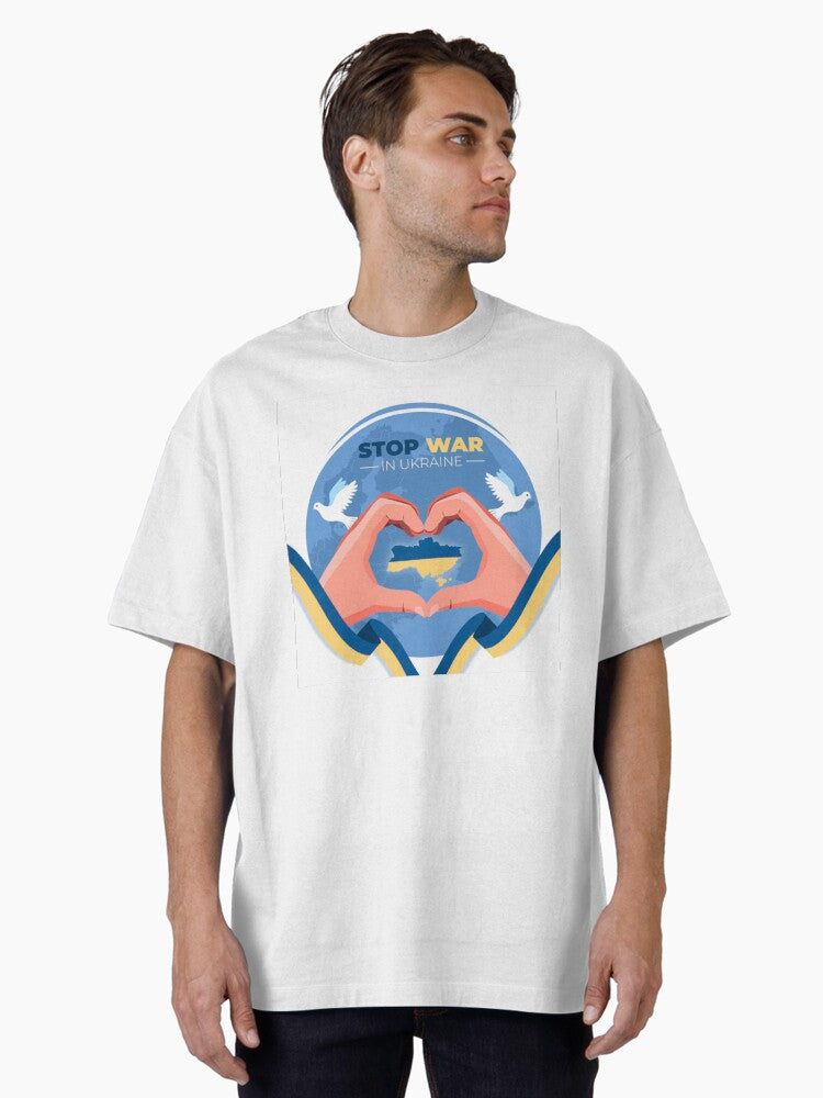 Stop war in Ukraine Oversized Shirt T Shirt Minimal Style
