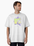 MTV Music Television Retro Neon And Purple Checkerboard Logo Oversized T Shirt T Shirt Comfort Fit Gift Ready
