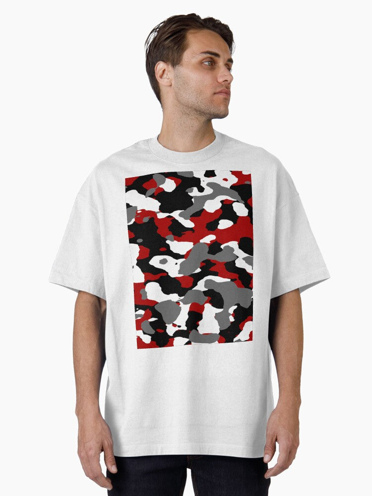 Vermilion camouflage Oversized T Shirt T Shirt Viral US Style Top Rated Design