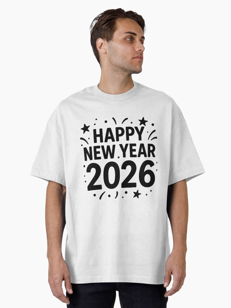 happy new year 2026 Oversized T Shirt T Shirt Streetwear Style Daily Wear