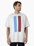 Crystal Palace Retro 1972 White Blue Claret Striped Oversized Shirt T Shirt Clean Design