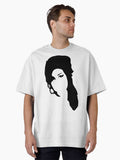 AMY Black and White Monochrome Print Oversized T Shirt T Shirt Trending US Daily Wear
