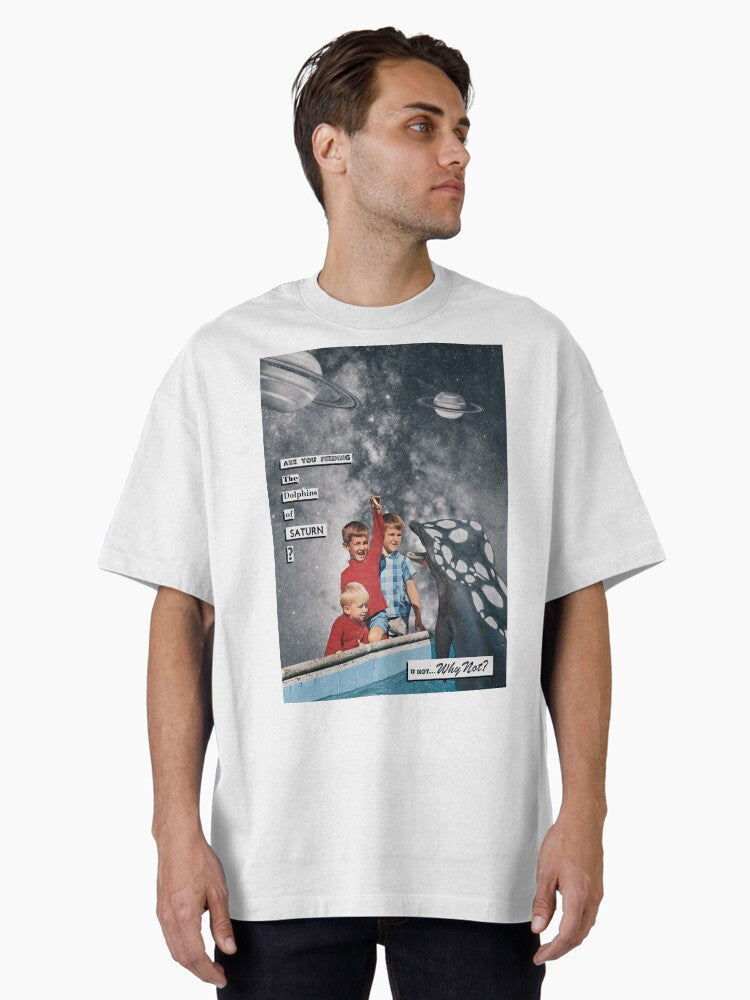Dolphins of Saturn Oversized T-Shirt | Premium Unisex T-Shirt, Trending Graphic Tee