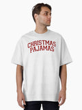 Christmas Pajamas Varisty Red Oversized T-Shirt | Premium Unisex T-Shirt, Trending Graphic Tee