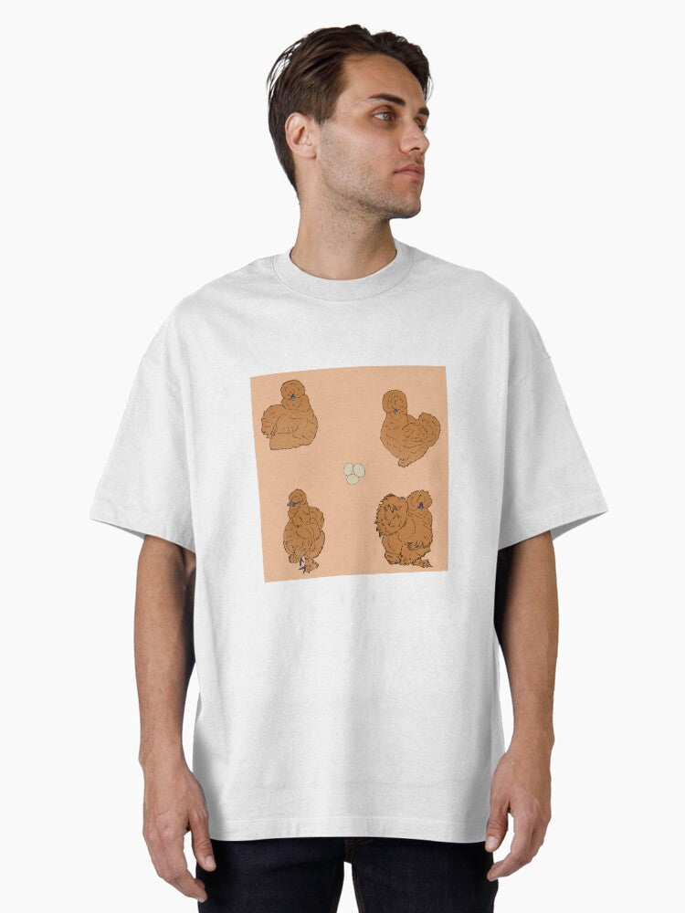 Buff Silkie Chicken Pattern Peach