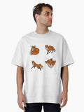 Red Fox Set Oversized T Shirt T Shirt Minimal Style