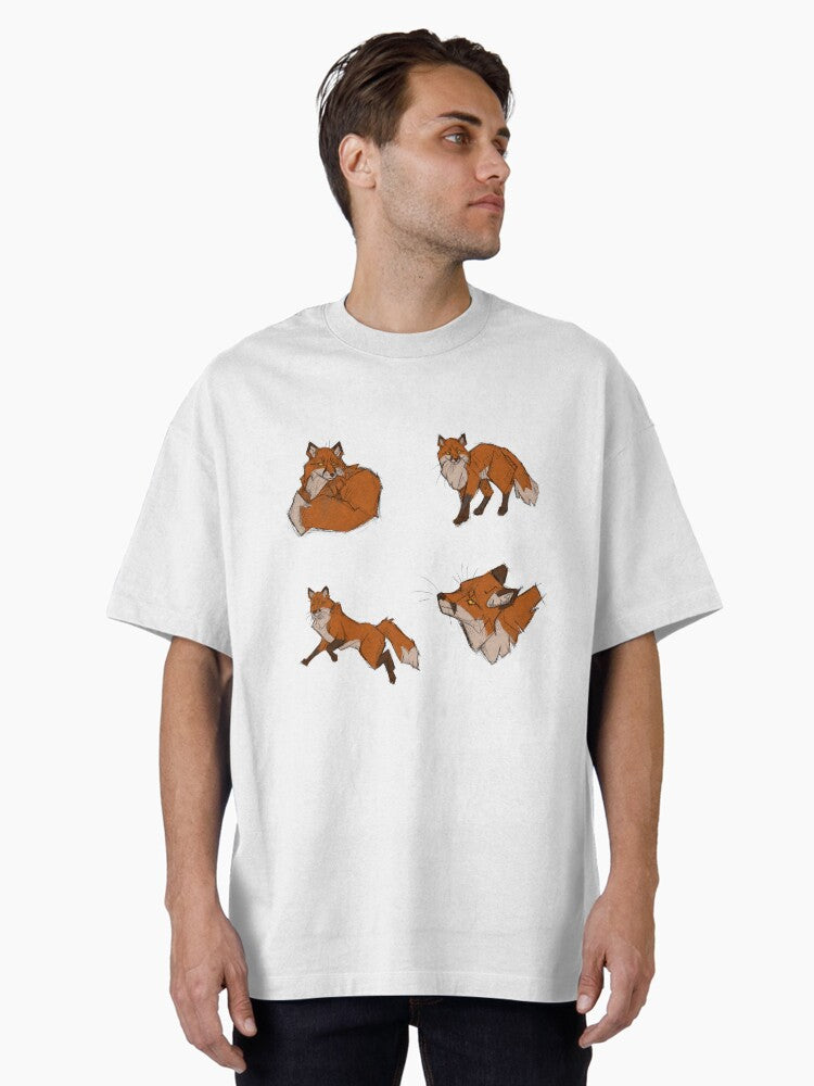 Red Fox Set Oversized T Shirt T Shirt Minimal Style