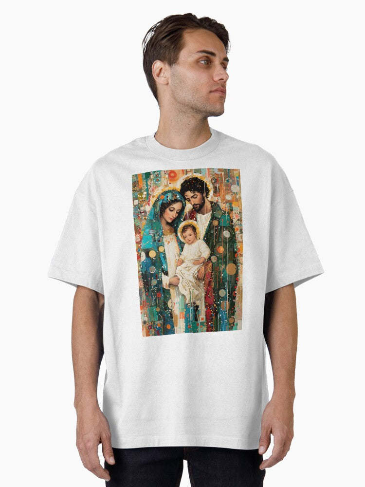 Eternal Light Mary Joseph and the Christ Child Oversized Shirt T Shirt Clean Design