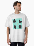 Black Silkie Chicken Pattern Seafoam