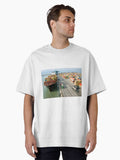 Container ship and port C001 3765 Oversized T Shirt T Shirt US Market
