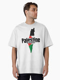 Save Palestine save Gaza the soul of our soul it will flower again sticker Oversized Shirt T Shirt Peace Message