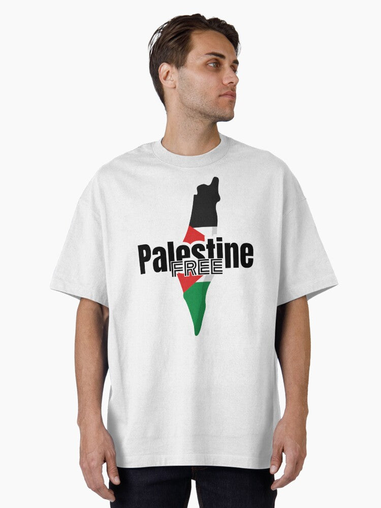 Save Palestine save Gaza the soul of our soul it will flower again sticker Oversized Shirt T Shirt Peace Message