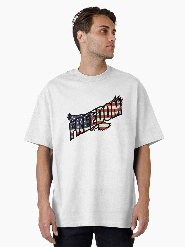 Vintage Freedom USA Eagle Oversized Shirt T Shirt Clean Design