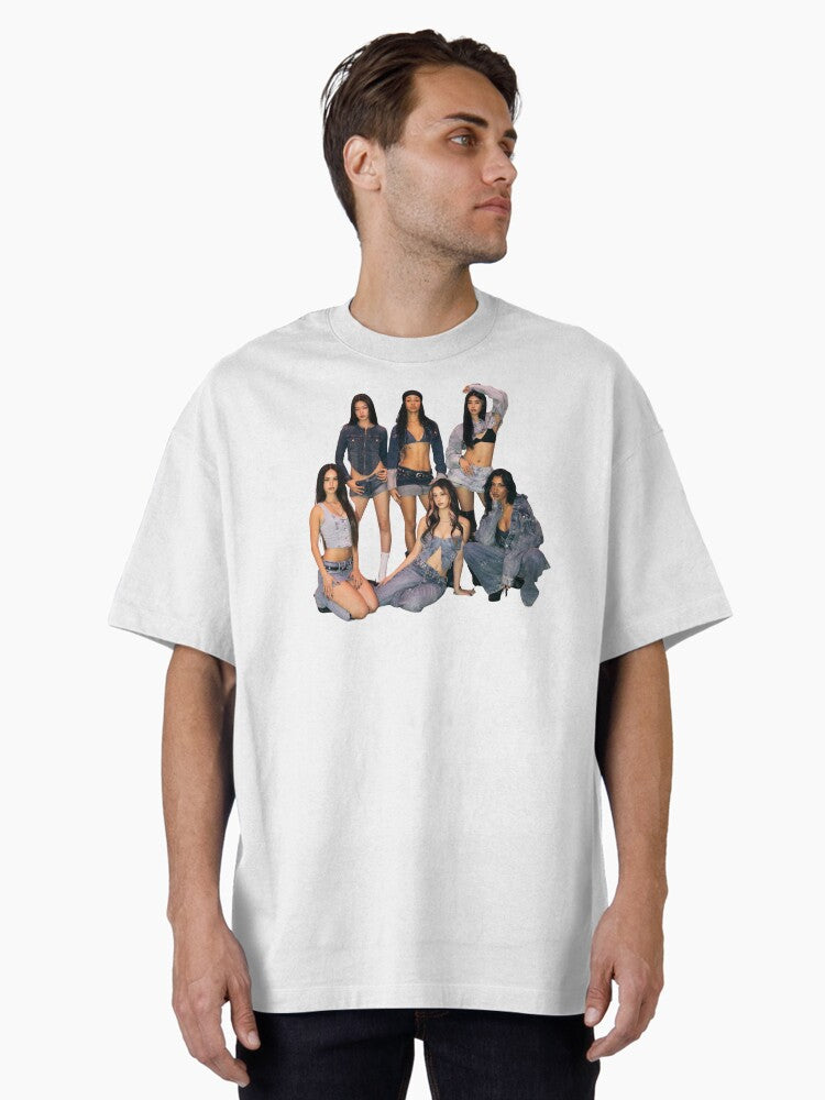 Katseye All Denim Group Outfit Oversized T-Shirt