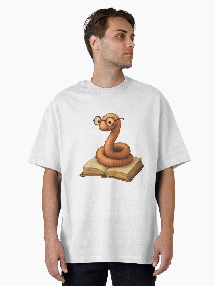 Funny Book Worm Cute Pun Oversized T Shirt T Shirt Trending 2025 Daily Comfort