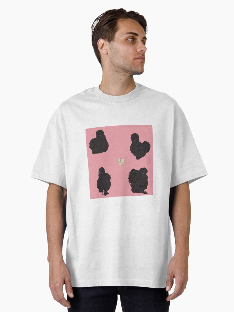 Black Silkie Chicken Pattern Pink