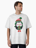 Black white and red penguin Christmas gift Oversized T Shirt T Shirt Viral TikTok Fan Favorite