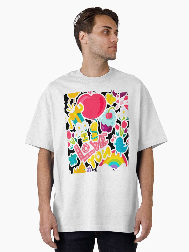 Retro Romantic patterns Valentines Day Patterns Valentines day 2022 Oversized Shirt T Shirt US Market