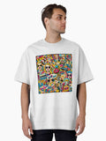 Pop Culture Meets Artistry in our Pop Art Extravaganza Patterns Oversized T Shirt T Shirt Premium Print Daily Wear