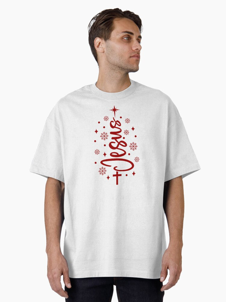 Jesus Christmas Tree Funy Gifts for Christians Oversized Shirt T Shirt US Market