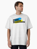 Stop russian Aggression I Support Ukraine Oversized Shirt T Shirt Minimal Style