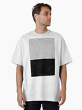 Black Repeat Line Oversized Shirt T Shirt Minimal Style