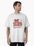 New Year 2026 Fireworks Oversized T Shirt T Shirt Trending US Daily Wear