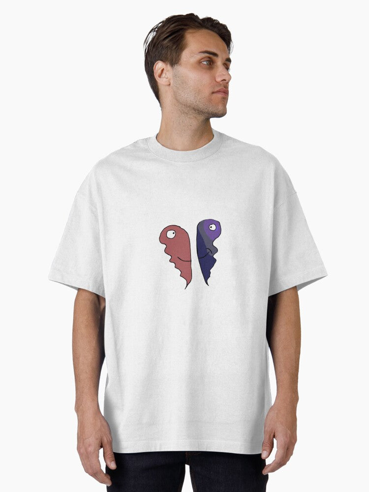 Valentines day hearts smiling Oversized Shirt T Shirt Minimal Style