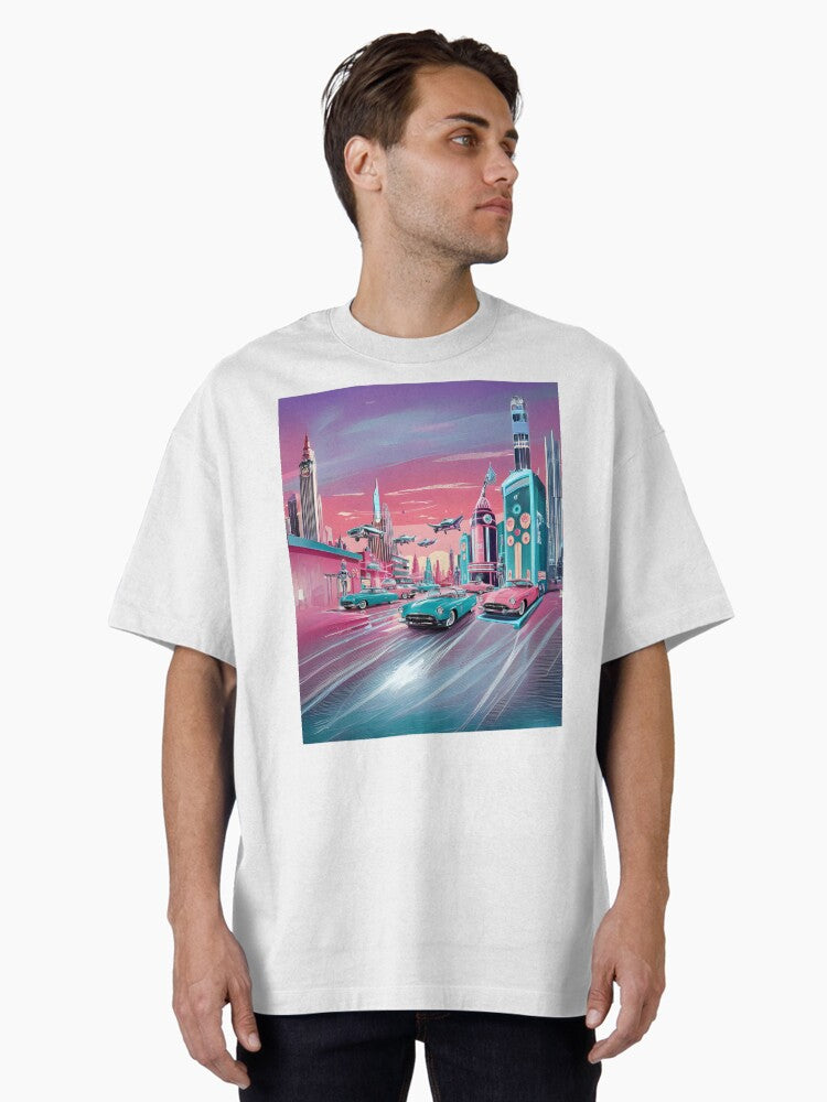 Retro-Futurism Oversized T-Shirt | Premium Unisex T-Shirt, Trending Graphic Tee