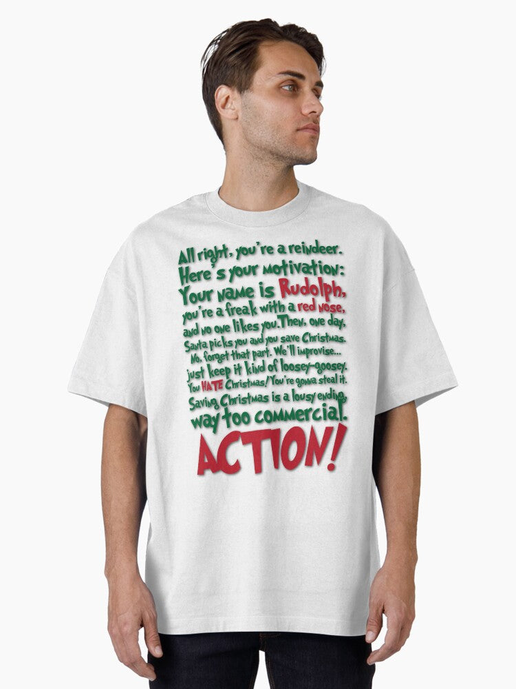 You are a reindeer heres your motivation Oversized T Shirt T Shirt High Search Demand Limited Drop Feel