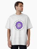 Geartopia Smiley Face Purple Flower Gear Oversized T Shirt T Shirt High Search Demand Hot Right Now