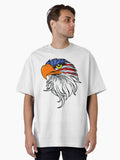 Eagle with American flag Oversized Shirt T Shirt Clean Design