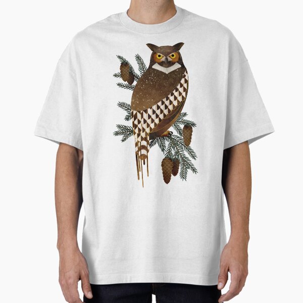 Owl & Pines Oversized T-Shirt for Sale by littleclyde