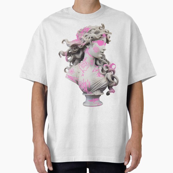 Retro Pink Graphic T-Shirt, Unisex Tee, Streetwear Style, Casual Fashion, Gift for Art Lovers, Perfect for Everyday Wear - Streetwear womens Oversized T-Shirt for Sale by UsandCoDesigns